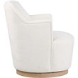 Meridian Furniture Clarita Cream Chenille Fabric Swivel Accent Chair