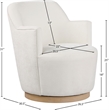 Meridian Furniture Clarita Cream Chenille Fabric Swivel Accent Chair