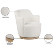 Meridian Furniture Clarita Cream Chenille Fabric Swivel Accent Chair