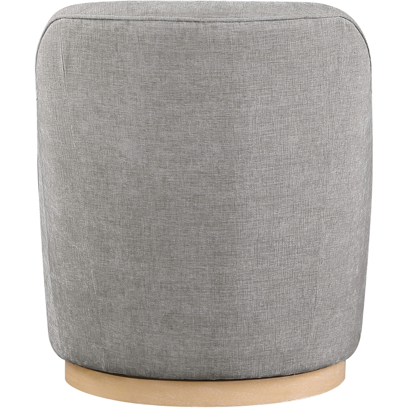 Meridian Furniture Clarita Light Grey Chenille Fabric Swivel Accent Chair