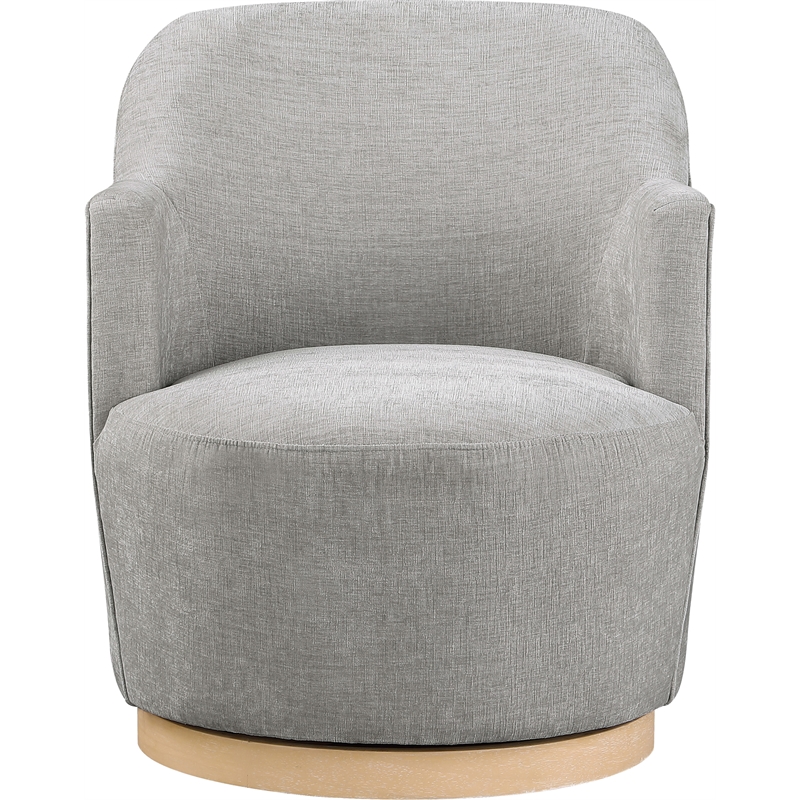 Meridian Furniture Clarita Light Grey Chenille Fabric Swivel Accent Chair