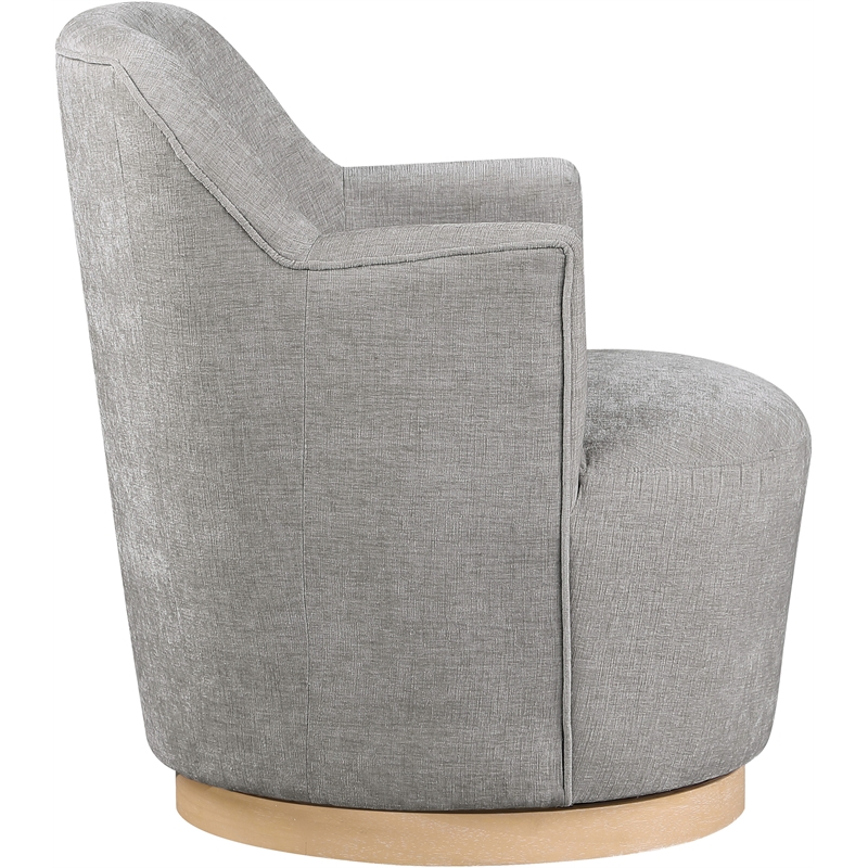 Meridian Furniture Clarita Light Grey Chenille Fabric Swivel Accent Chair