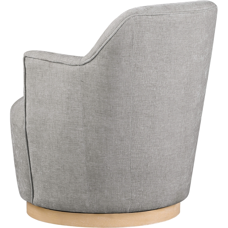 Meridian Furniture Clarita Light Grey Chenille Fabric Swivel Accent Chair