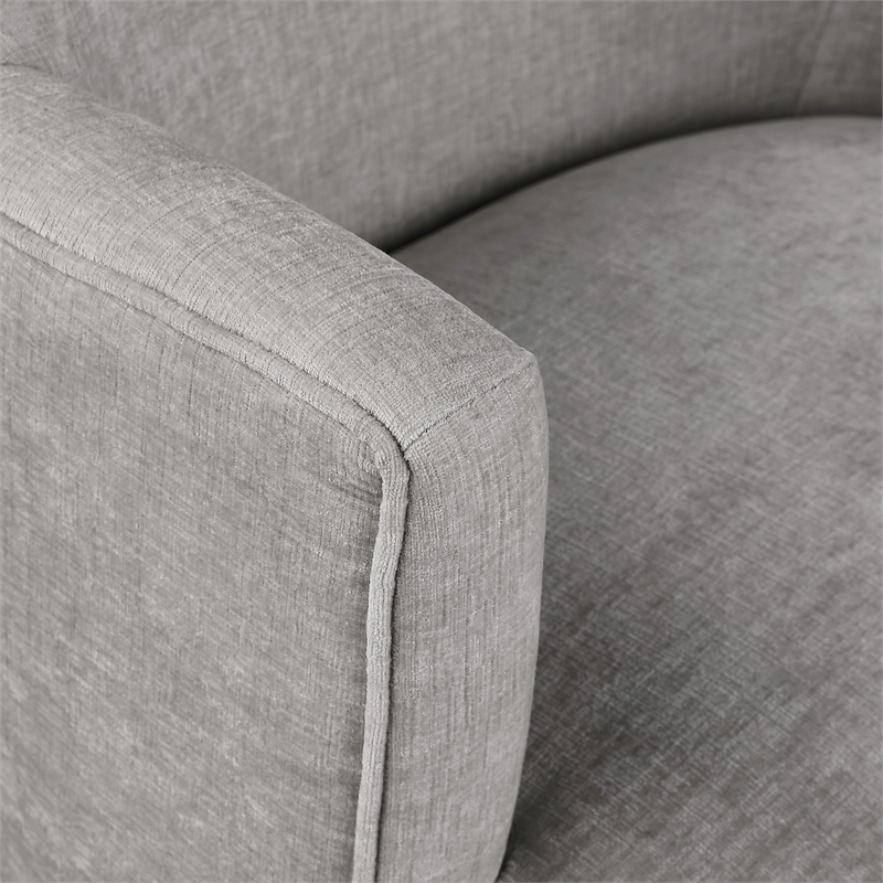 Meridian Furniture Clarita Light Grey Chenille Fabric Swivel Accent Chair