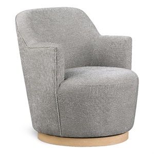 Meridian Furniture Clarita Light Grey Chenille Fabric Swivel Accent Chair