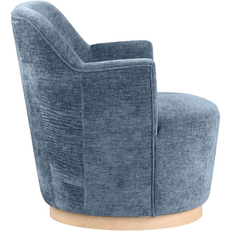 Meridian Furniture Clarita Light Blue Chenille Fabric Swivel Accent Chair