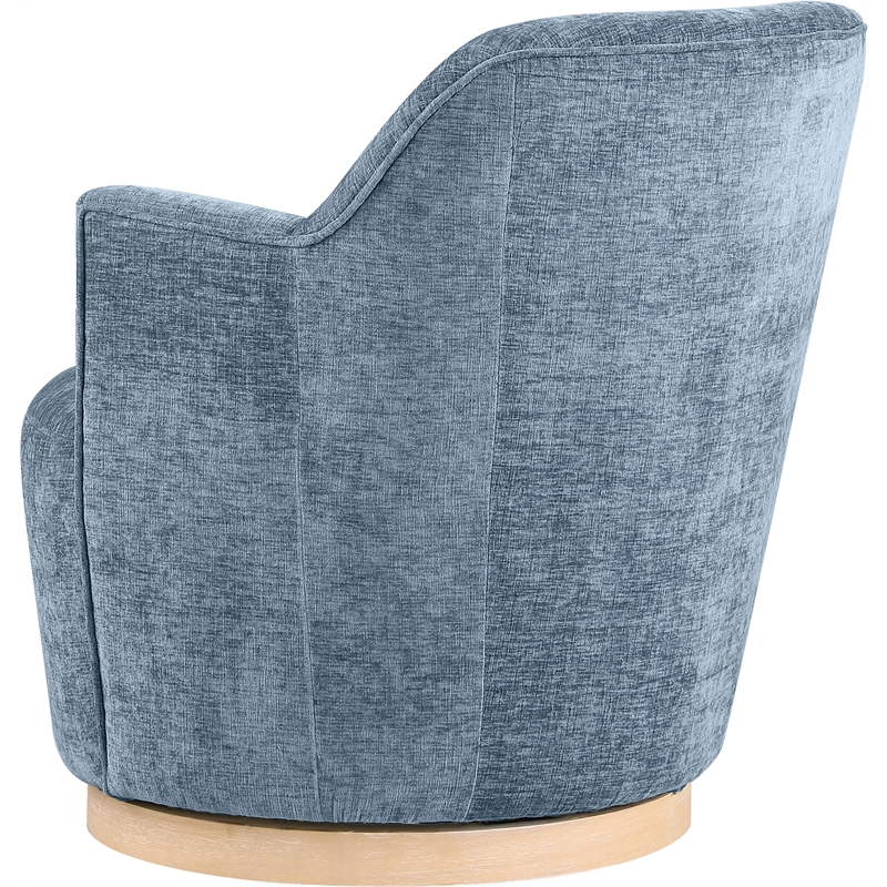 Meridian Furniture Clarita Light Blue Chenille Fabric Swivel Accent Chair