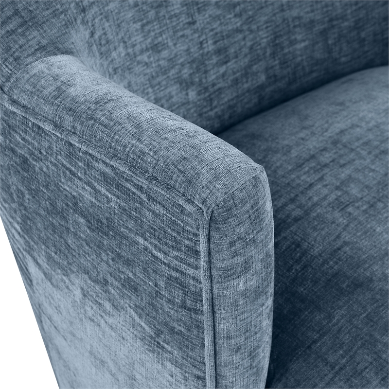 Meridian Furniture Clarita Light Blue Chenille Fabric Swivel Accent Chair