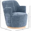 Meridian Furniture Clarita Light Blue Chenille Fabric Swivel Accent Chair