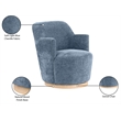 Meridian Furniture Clarita Light Blue Chenille Fabric Swivel Accent Chair