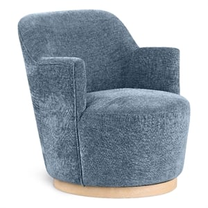 Meridian Furniture Clarita Light Blue Chenille Fabric Swivel Accent Chair