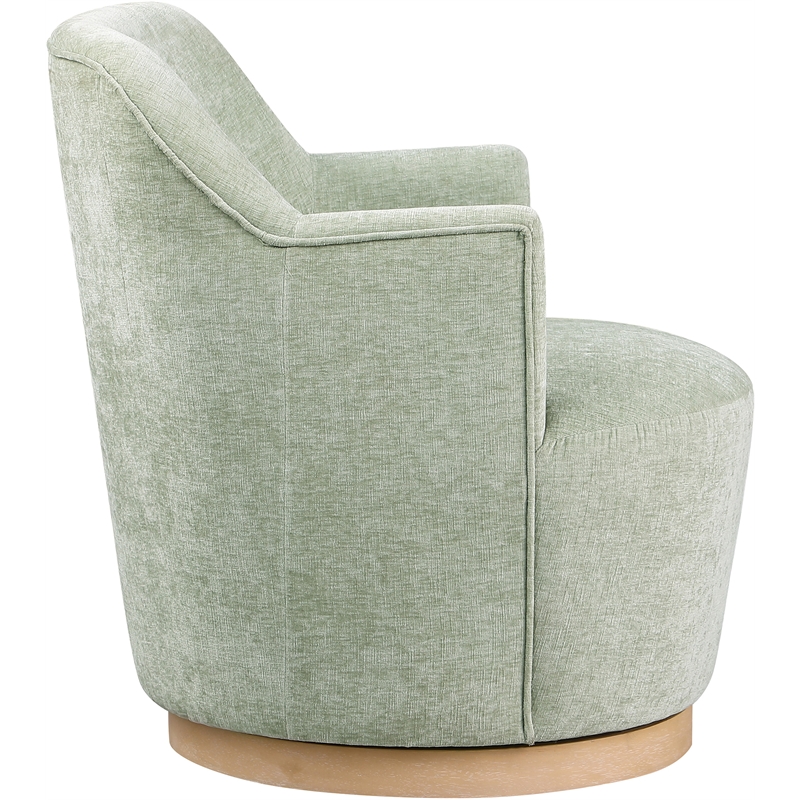 Meridian Furniture Clarita Mint Chenille Fabric Swivel Accent Chair