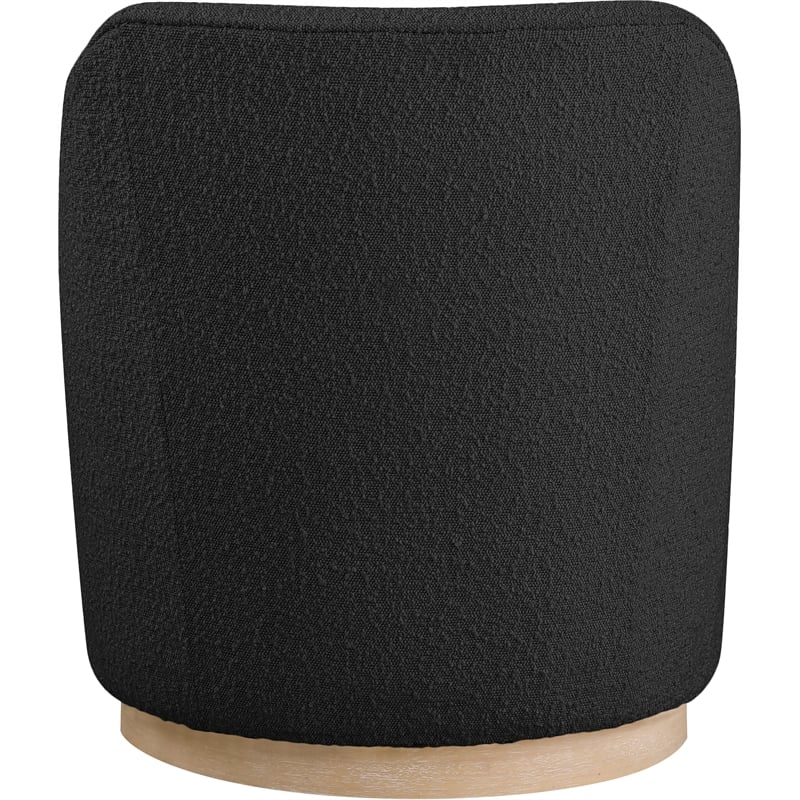 Meridian Furniture Clarita Black Boucle Fabric Swivel Accent Chair