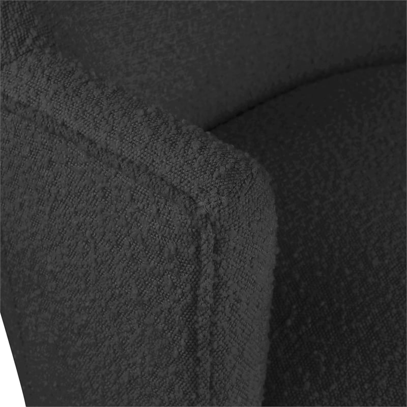 Meridian Furniture Clarita Black Boucle Fabric Swivel Accent Chair