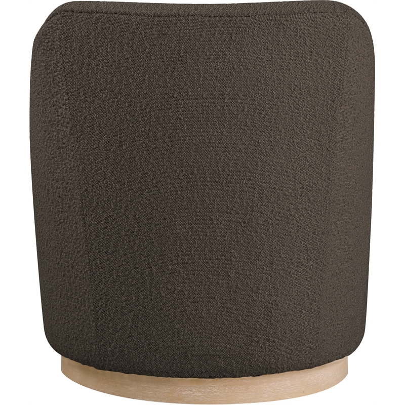 Meridian Furniture Clarita Brown Boucle Fabric Swivel Accent Chair
