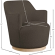 Meridian Furniture Clarita Brown Boucle Fabric Swivel Accent Chair