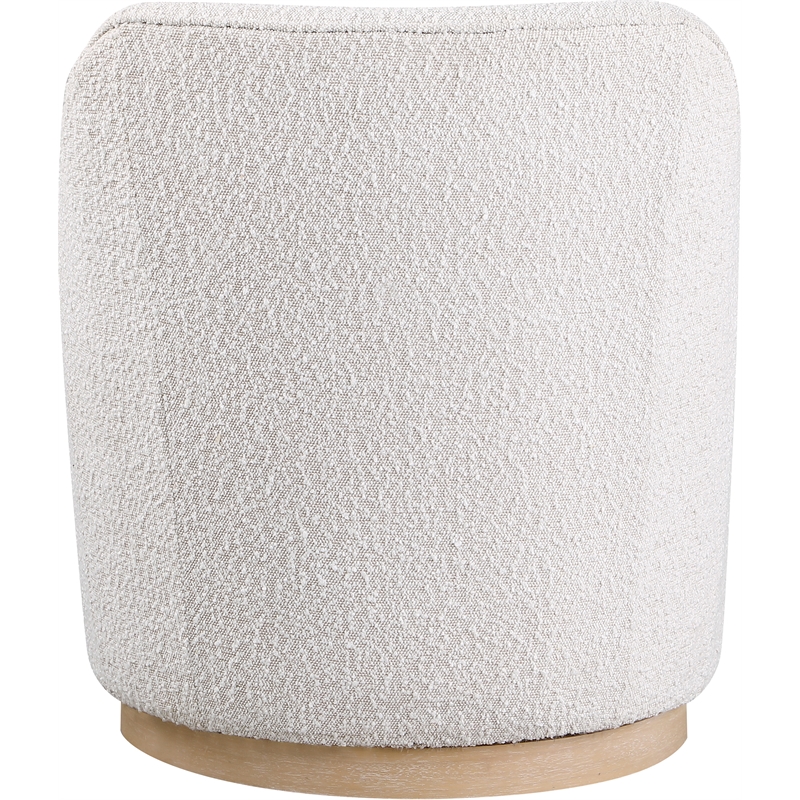Meridian Furniture Clarita Cream Boucle Fabric Swivel Accent Chair