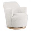 Meridian Furniture Clarita Cream Boucle Fabric Swivel Accent Chair