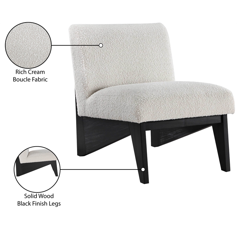 Meridian Furniture Chapman Cream Boucle Fabric Accent Chair