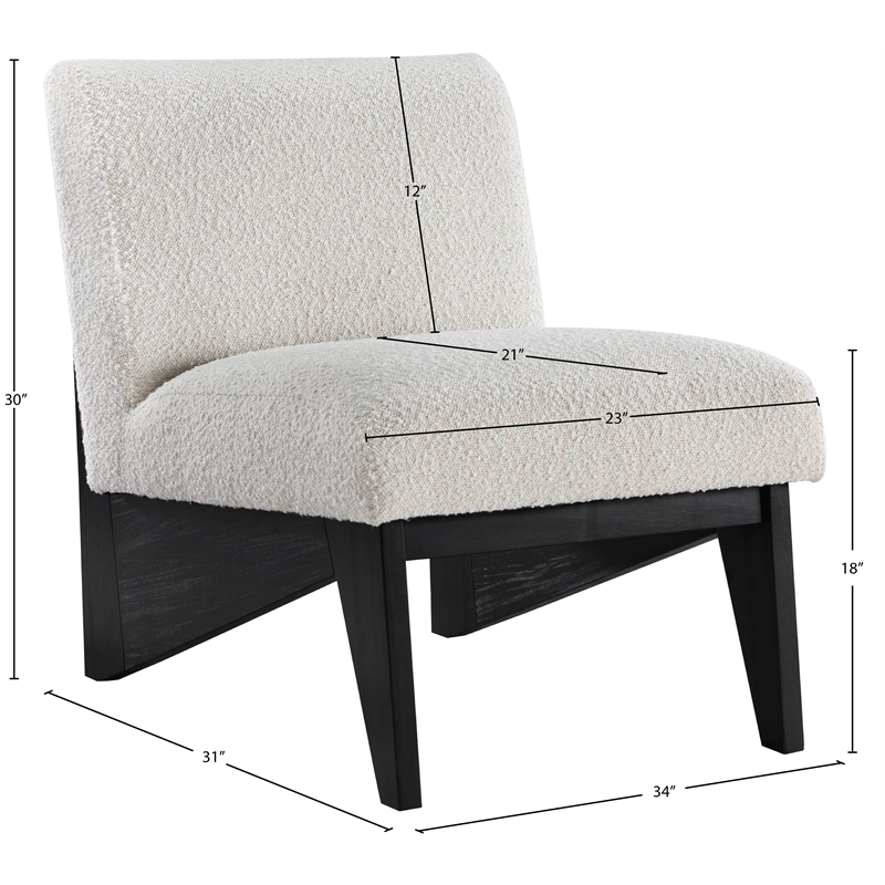 Meridian Furniture Chapman Cream Boucle Fabric Accent Chair