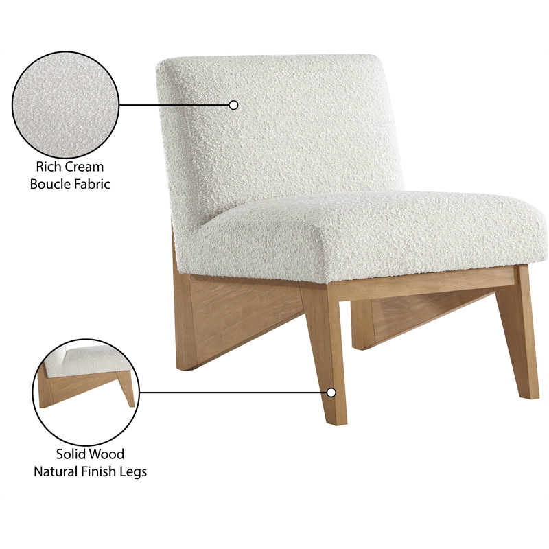 Meridian Furniture Chapman Cream Boucle Fabric Accent Chair