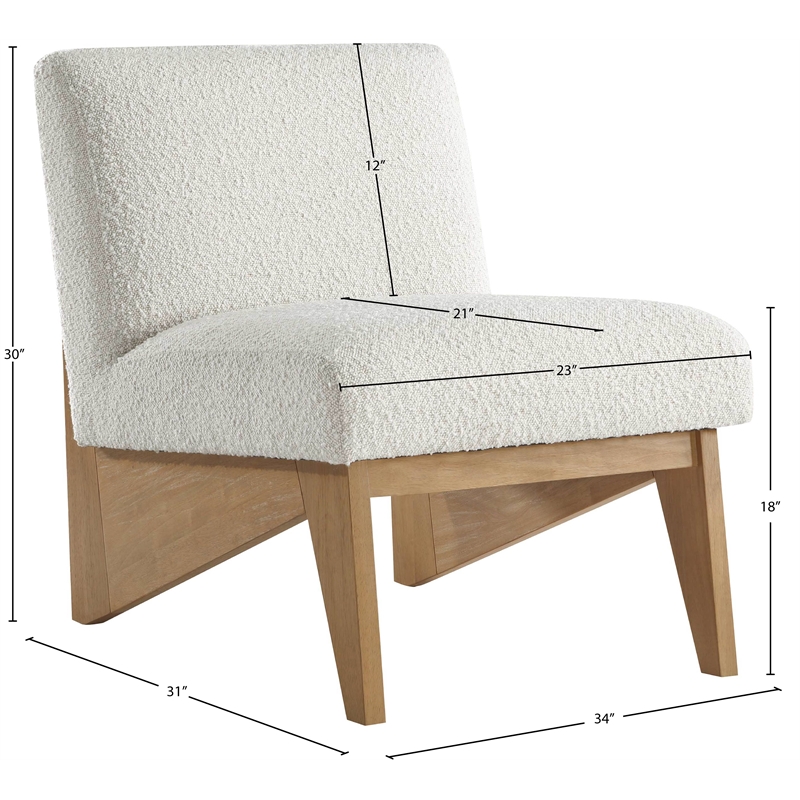 Meridian Furniture Chapman Cream Boucle Fabric Accent Chair