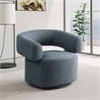 Meridian Furniture Niya Blue Linen Textured Fabric Swivel Accent Chair