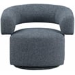 Meridian Furniture Niya Blue Linen Textured Fabric Swivel Accent Chair