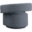 Meridian Furniture Niya Blue Linen Textured Fabric Swivel Accent Chair