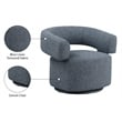 Meridian Furniture Niya Blue Linen Textured Fabric Swivel Accent Chair