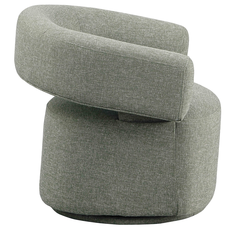 Meridian Furniture Niya Green Linen Textured Fabric Swivel Accent Chair