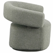 Meridian Furniture Niya Green Linen Textured Fabric Swivel Accent Chair