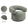 Meridian Furniture Niya Green Linen Textured Fabric Swivel Accent Chair