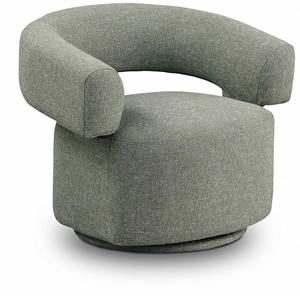 Meridian Furniture Niya Green Linen Textured Fabric Swivel Accent Chair