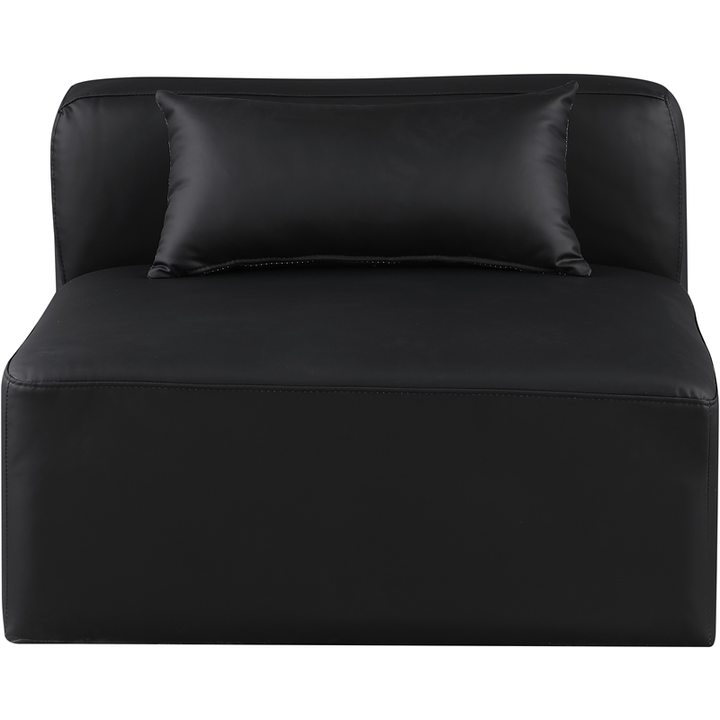Meridian Furniture Cube Black Vegan Leather Armless Chair