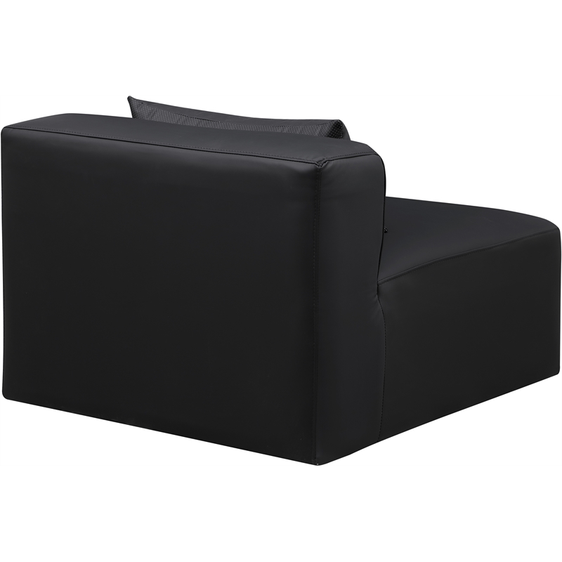 Meridian Furniture Cube Black Vegan Leather Armless Chair