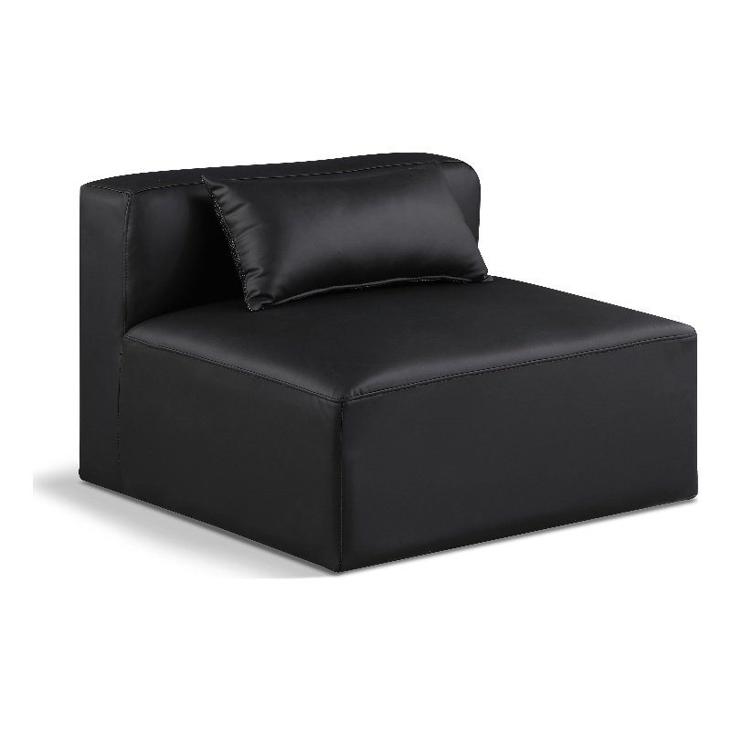 Meridian Furniture Cube Black Vegan Leather Armless Chair