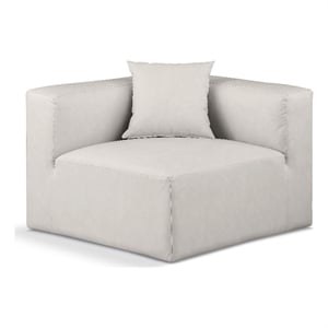 Meridian Furniture Cube Cream Vegan Leather Corner Chair