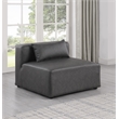 Meridian Furniture Cube Charcoal Grey Vegan Leather Armless Chair
