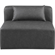 Meridian Furniture Cube Charcoal Grey Vegan Leather Armless Chair