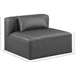 Meridian Furniture Cube Charcoal Grey Vegan Leather Armless Chair
