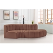 Meridian Furniture Arc Cognac Vegan Leather Modular Sectional