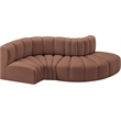 Meridian Furniture Arc Cognac Vegan Leather Modular Sectional