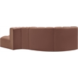 Meridian Furniture Arc Cognac Vegan Leather Modular Sectional
