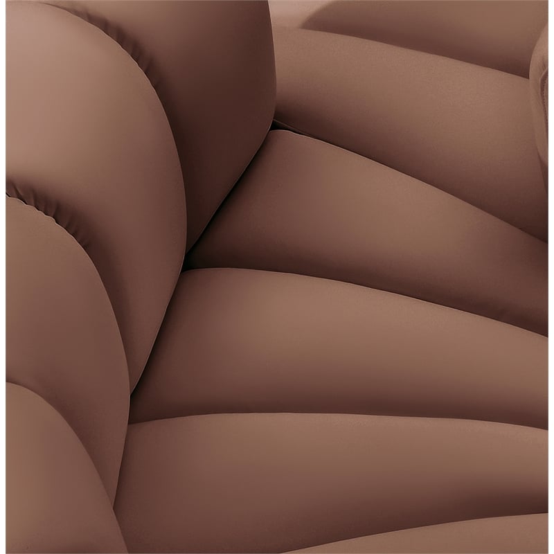 Meridian Furniture Arc Cognac Vegan Leather Modular Sectional