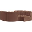 Meridian Furniture Arc Cognac Vegan Leather Modular Sectional
