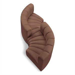Meridian Furniture Arc Cognac Vegan Leather Modular Sectional