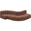 Meridian Furniture Arc Cognac Vegan Leather Modular Sectional