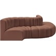 Meridian Furniture Arc Cognac Vegan Leather Modular Sectional