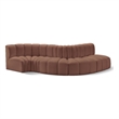 Meridian Furniture Arc Cognac Vegan Leather Modular Sectional